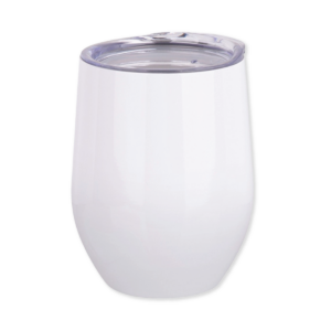 Blank SublimationWineTumblerCupWhite12ozStainlessSteelInsulatedStemless