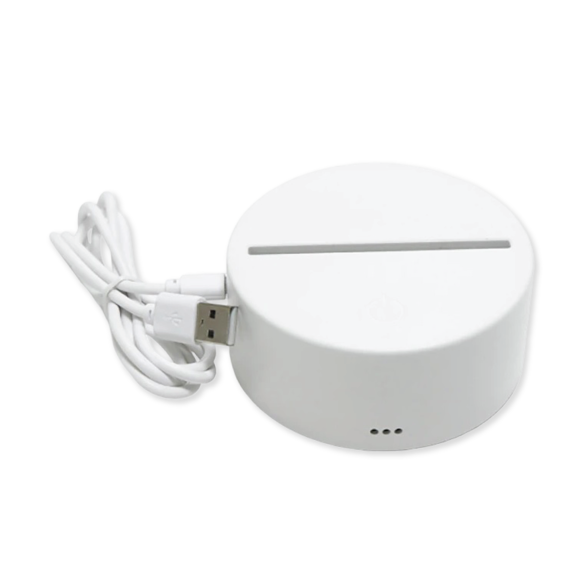 LED USB & battery round base (White)