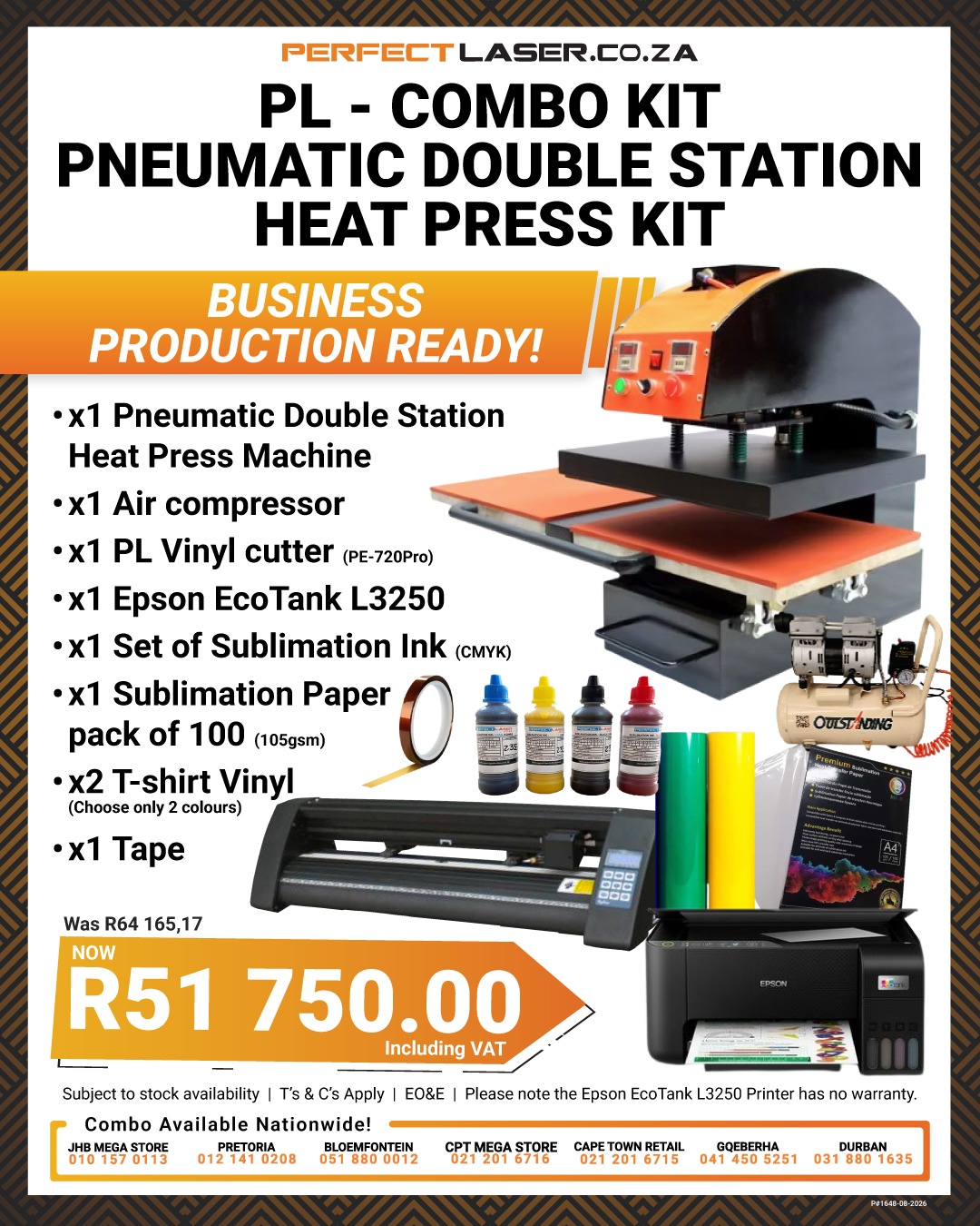 P1648PLComboKitPneumaticDoubleStationHeatPressKit